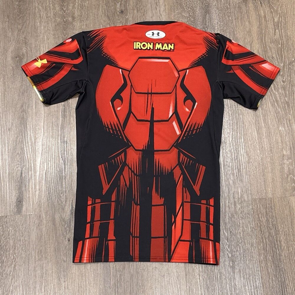 Under Armour Red and Black Graphic Short Sleeve Compression Shirt - Picture 8 of 11